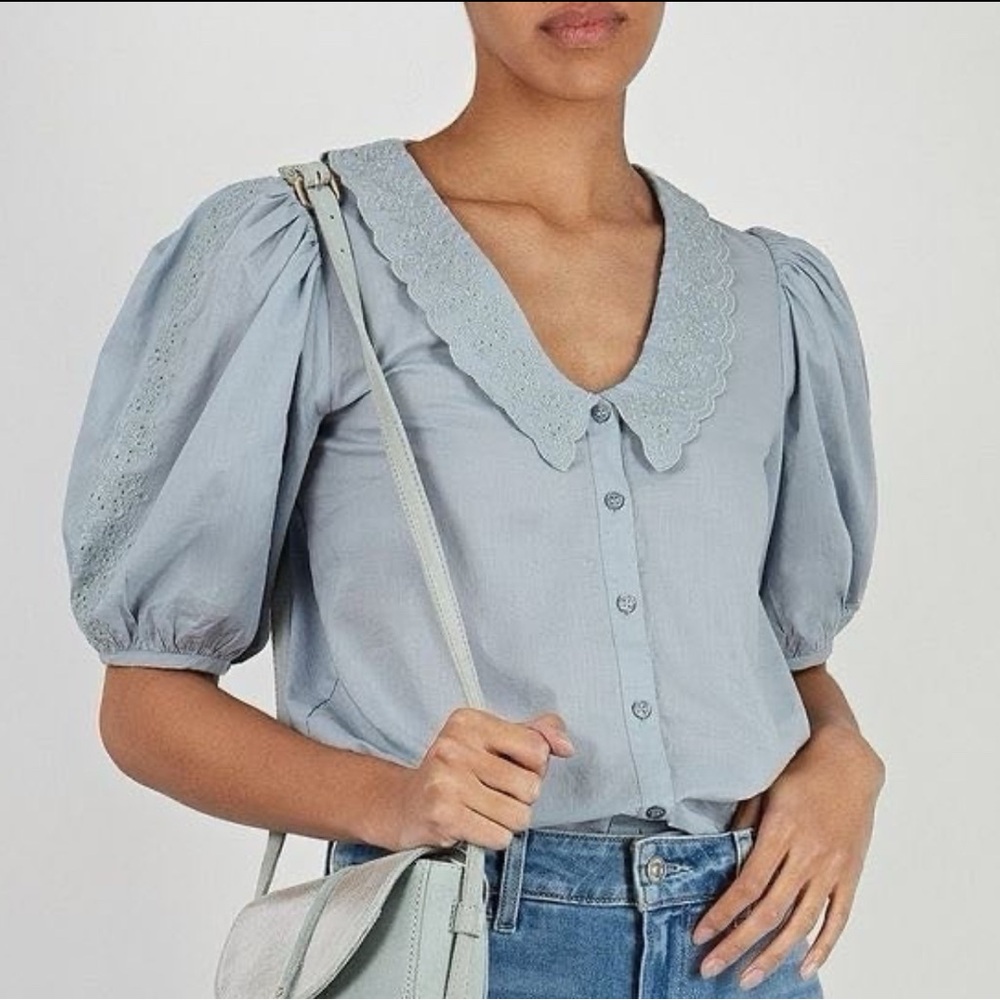 Petite Mendigote luccia embroidered blouse top